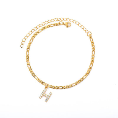 Tiny A-Z Initial Letter Anklets For Women Stainless Steel Gold Alphabet Cuban Link Anklet Bracelet Boho Jewelry Gift Bijoux