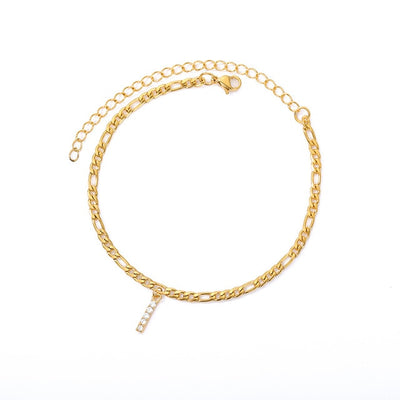 Tiny A-Z Initial Letter Anklets For Women Stainless Steel Gold Alphabet Cuban Link Anklet Bracelet Boho Jewelry Gift Bijoux