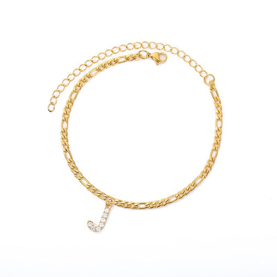 Tiny A-Z Initial Letter Anklets For Women Stainless Steel Gold Alphabet Cuban Link Anklet Bracelet Boho Jewelry Gift Bijoux