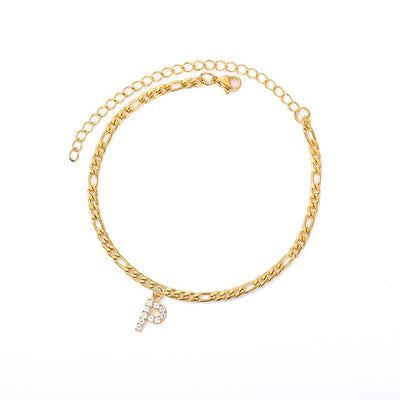 Tiny A-Z Initial Letter Anklets For Women Stainless Steel Gold Alphabet Cuban Link Anklet Bracelet Boho Jewelry Gift Bijoux