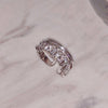 Luxury Zircon Gold Double Student Opening Rings For Woman 2021 New Fashion Gothic Finger Jewelry Wedding Party Girl's Sexy Ring