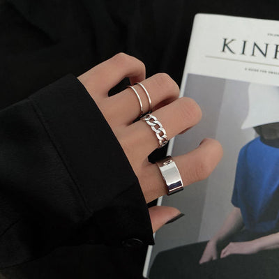 Hip Hop Cross Ring On Finger Chains Adjustable Jewelry Rings for Men Women Gothic anillos Aesthetic Rings 2021 Trend Accessories