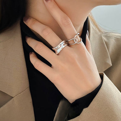 Hip Hop Cross Ring On Finger Chains Adjustable Jewelry Rings for Men Women Gothic anillos Aesthetic Rings 2021 Trend Accessories
