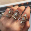 Moon Star Matching Rings for Women Anillos Mujer Gold Ring Set Bagues Girls Anillo Bohemian Jewellery Slytherin Accessories