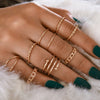 Moon Star Matching Rings for Women Anillos Mujer Gold Ring Set Bagues Girls Anillo Bohemian Jewellery Slytherin Accessories
