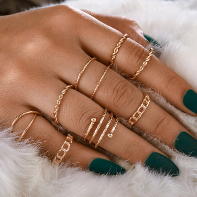 Moon Star Matching Rings for Women Anillos Mujer Gold Ring Set Bagues Girls Anillo Bohemian Jewellery Slytherin Accessories