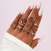 Moon Star Matching Rings for Women Anillos Mujer Gold Ring Set Bagues Girls Anillo Bohemian Jewellery Slytherin Accessories