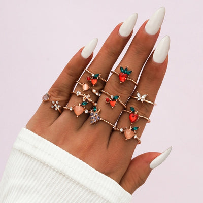 Moon Star Matching Rings for Women Anillos Mujer Gold Ring Set Bagues Girls Anillo Bohemian Jewellery Slytherin Accessories