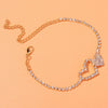 Stonefans Fashion Heart Rhinestone Anklets Wholesale Jewelry for Women Beach Barefoot Love Pendant Anklet Bracelet Leg Chain