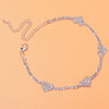 Stonefans Fashion Heart Rhinestone Anklets Wholesale Jewelry for Women Beach Barefoot Love Pendant Anklet Bracelet Leg Chain