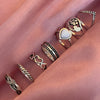 6Pcs Vintage Gothic Butterfly Angle Flower Multi Element Ring Set For Women Men Retro Personality Finger Ring Gifts