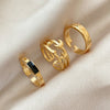 6Pcs Vintage Gothic Butterfly Angle Flower Multi Element Ring Set For Women Men Retro Personality Finger Ring Gifts