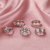 6Pcs Vintage Gothic Butterfly Angle Flower Multi Element Ring Set For Women Men Retro Personality Finger Ring Gifts