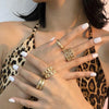 6Pcs Vintage Gothic Butterfly Angle Flower Multi Element Ring Set For Women Men Retro Personality Finger Ring Gifts
