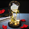 Artificial Eternal The Beast Beauty Rose Eternelle Flower In Glass Dome LED Christmas Mother&#39;s Birthday Valentines Day Gift