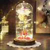 Artificial Eternal The Beast Beauty Rose Eternelle Flower In Glass Dome LED Christmas Mother&#39;s Birthday Valentines Day Gift