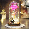 Artificial Eternal The Beast Beauty Rose Eternelle Flower In Glass Dome LED Christmas Mother&#39;s Birthday Valentines Day Gift