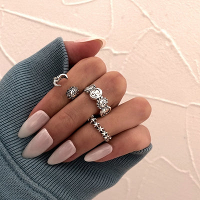 Hip Hop Cross Ring On Finger Chains Adjustable Jewelry Rings for Men Women Gothic anillos Aesthetic Rings 2021 Trend Accessories