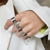 Hip Hop Cross Ring On Finger Chains Adjustable Jewelry Rings for Men Women Gothic anillos Aesthetic Rings 2021 Trend Accessories