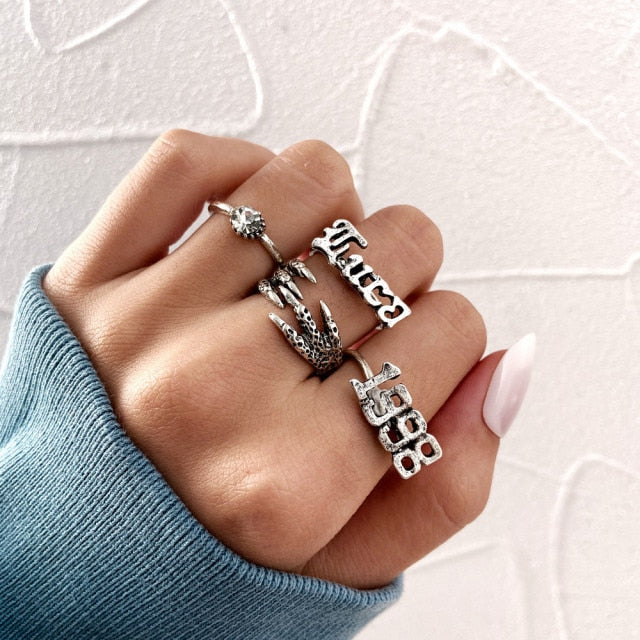 Hip Hop Cross Ring On Finger Chains Adjustable Jewelry Rings for Men Women Gothic anillos Aesthetic Rings 2021 Trend Accessories