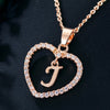 Womens Jewelry Name Initials Heart Pendant Necklace 26 Letters Zircon Love Necklaces Girls Gifts the First Letter Accessories
