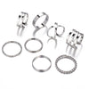 6Pcs/set Punk Finger Rings Minimalist Smooth Gold/black Geometric Metal Rings for Women Girls Party Jewelry Bijoux Femme