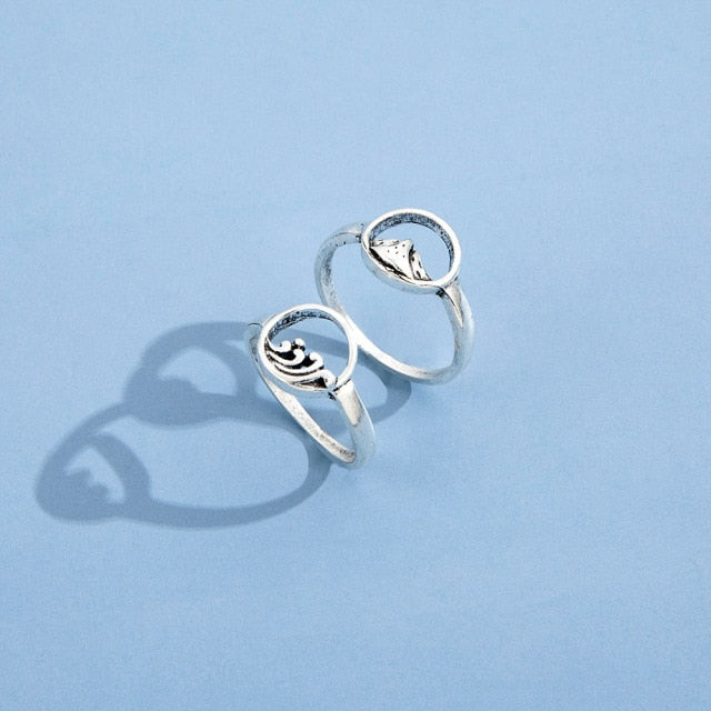 YADELAI Retro Alloy Snake Moon Ring Set Simple Style Gothic ring Jewelry Suit New 2021 Fashion Trend Jewelry Accessories