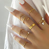 YADELAI Retro Alloy Snake Moon Ring Set Simple Style Gothic ring Jewelry Suit New 2021 Fashion Trend Jewelry Accessories