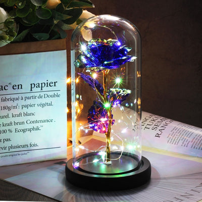 Beauty And Beast Rose LED Forever In Glass Dome Red Rose Valentine&#39;s Christmas Day Special Romantic Birthday Gift For Girlfriend