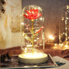 Beauty And Beast Rose LED Forever In Glass Dome Red Rose Valentine&#39;s Christmas Day Special Romantic Birthday Gift For Girlfriend