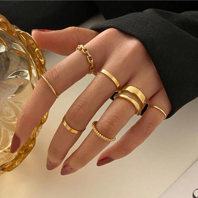 Hip Hop Cross Ring On Finger Chains Adjustable Jewelry Rings for Men Women Gothic anillos Aesthetic Rings 2021 Trend Accessories