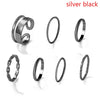 6Pcs/set Punk Finger Rings Minimalist Smooth Gold/black Geometric Metal Rings for Women Girls Party Jewelry Bijoux Femme