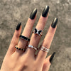 6Pcs Vintage Gothic Butterfly Angle Flower Multi Element Ring Set For Women Men Retro Personality Finger Ring Gifts