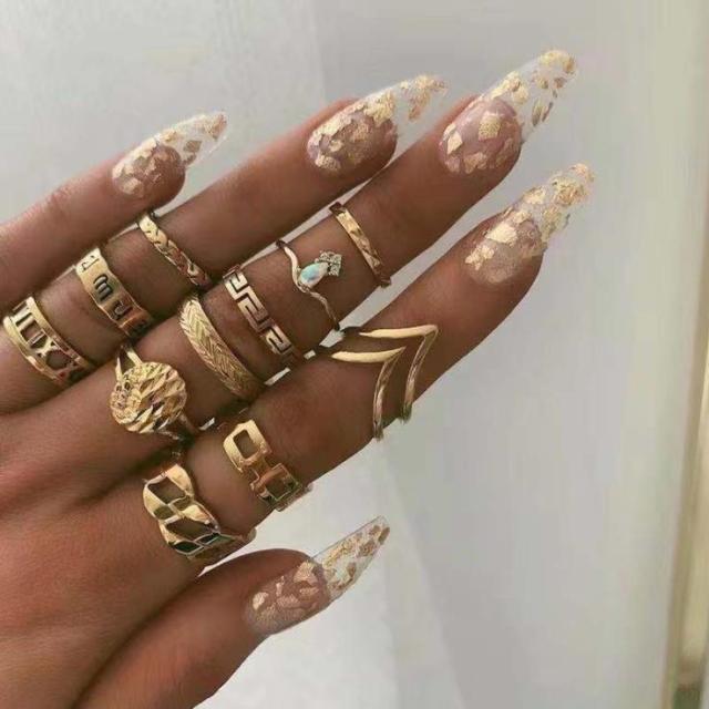 Moon Star Matching Rings for Women Anillos Mujer Gold Ring Set Bagues Girls Anillo Bohemian Jewellery Slytherin Accessories