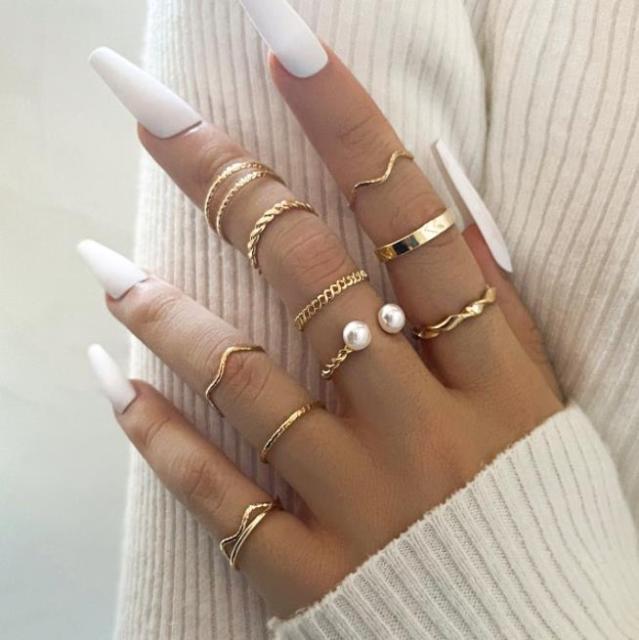 Moon Star Matching Rings for Women Anillos Mujer Gold Ring Set Bagues Girls Anillo Bohemian Jewellery Slytherin Accessories
