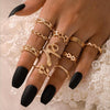 Moon Star Matching Rings for Women Anillos Mujer Gold Ring Set Bagues Girls Anillo Bohemian Jewellery Slytherin Accessories
