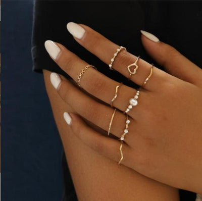 Moon Star Matching Rings for Women Anillos Mujer Gold Ring Set Bagues Girls Anillo Bohemian Jewellery Slytherin Accessories