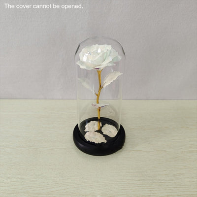 Eternal Red Rose In LED Glass Dome Gold Foil Flower Forever Rose New Year Valentine&#39;S Day Wedding Gift For Girlfriend Lover