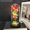 Eternal Red Rose In LED Glass Dome Gold Foil Flower Forever Rose New Year Valentine&#39;S Day Wedding Gift For Girlfriend Lover
