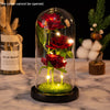 Eternal Red Rose In LED Glass Dome Gold Foil Flower Forever Rose New Year Valentine&#39;S Day Wedding Gift For Girlfriend Lover