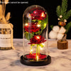 Eternal Red Rose In LED Glass Dome Gold Foil Flower Forever Rose New Year Valentine&#39;S Day Wedding Gift For Girlfriend Lover