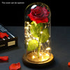Eternal Red Rose In LED Glass Dome Gold Foil Flower Forever Rose New Year Valentine&#39;S Day Wedding Gift For Girlfriend Lover
