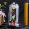 Eternal Red Rose In LED Glass Dome Gold Foil Flower Forever Rose New Year Valentine&#39;S Day Wedding Gift For Girlfriend Lover
