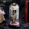 Eternal Red Rose In LED Glass Dome Gold Foil Flower Forever Rose New Year Valentine&#39;S Day Wedding Gift For Girlfriend Lover