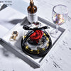 Eternal Red Rose In LED Glass Dome Gold Foil Flower Forever Rose New Year Valentine&#39;S Day Wedding Gift For Girlfriend Lover