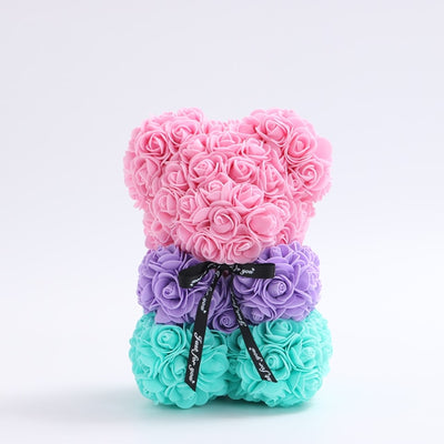 Valentines Day Gift  25cm Rose Teddy Bear From Flowers      Bear With Flowers  Red Rose Bear