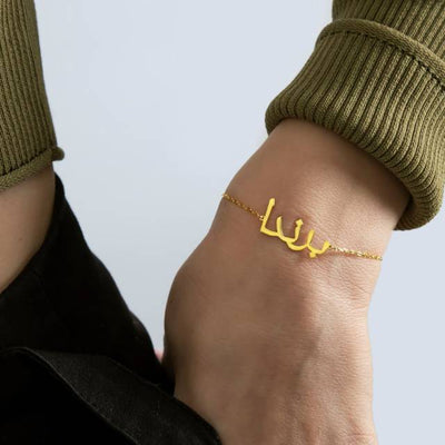 Custom Handwrite Name Bracelet for Women Personalized Gold Letter Bracelet Custom Stainless Steel Bracelet Jewelry Gift for Mom