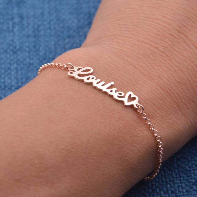 Custom Handwrite Name Bracelet for Women Personalized Gold Letter Bracelet Custom Stainless Steel Bracelet Jewelry Gift for Mom
